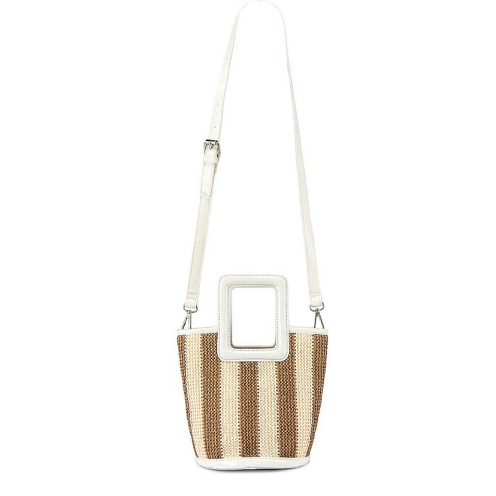 Solid & Striped Pookie Crochet Tote Tan & White